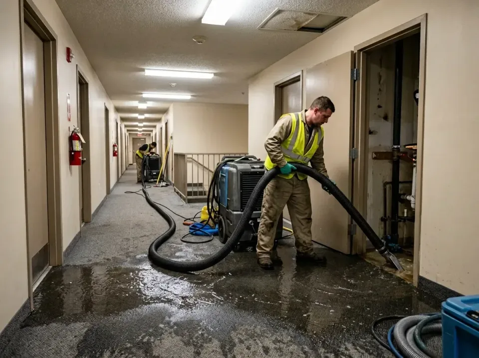 multi-unit-apartment-hallway-f-005 — frequently asked questions, Emergency Burst Pipe Water Extraction & Removal in Blue Ear…